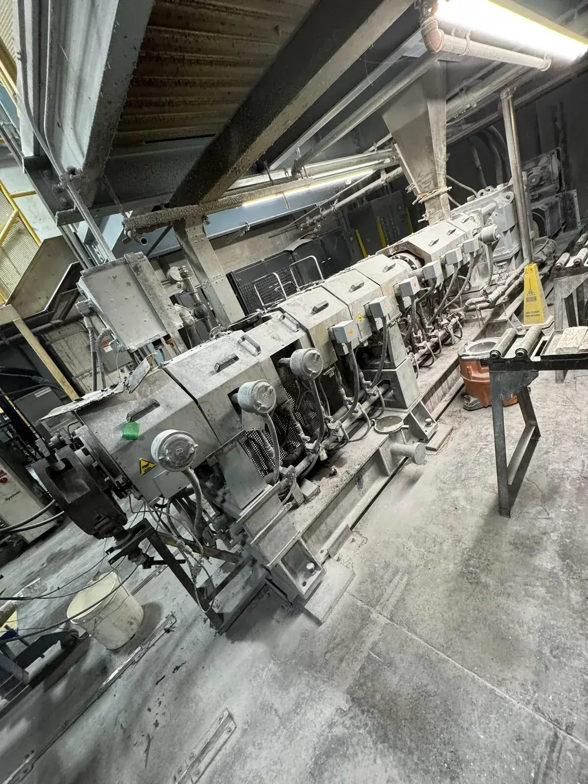 Industrial process equipment in pre-insulation manufacturing facility