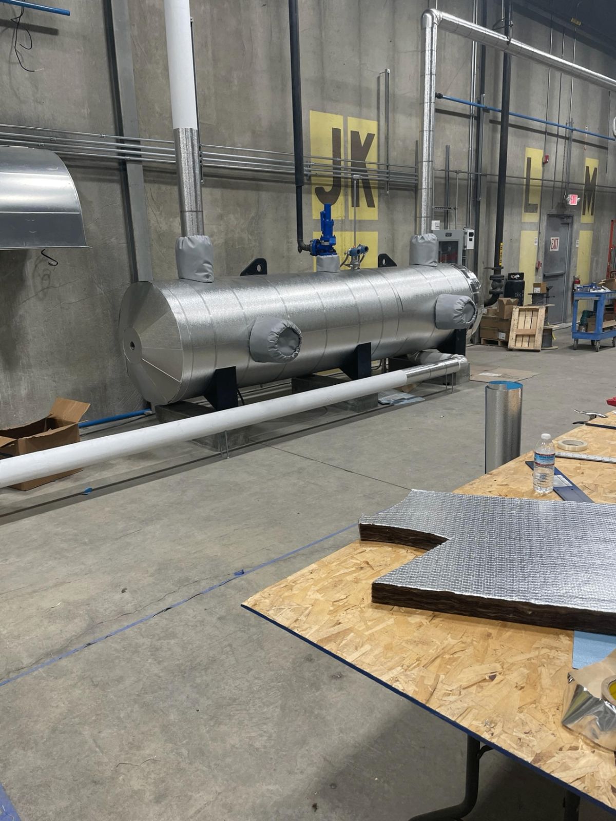 Industrial equipment after insulation